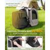 image:imagePecute Expandable Cat Backpack Carrier Backpack for Cats amp Small Dogs Up to 11lbs with 4Side Breathable Mesh MultiEntry amp Lockable Zippers for Travel Hiking Camping  Hands Free GreenKhaki