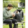 image:imagePecute Expandable Cat Backpack Carrier Backpack for Cats amp Small Dogs Up to 11lbs with 4Side Breathable Mesh MultiEntry amp Lockable Zippers for Travel Hiking Camping  Hands Free GreenGrey