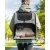 image:imagePecute Expandable Cat Backpack Carrier Backpack for Cats amp Small Dogs Up to 11lbs with 4Side Breathable Mesh MultiEntry amp Lockable Zippers for Travel Hiking Camping  Hands Free GreenGrey