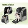 image:imagePecute Expandable Cat Backpack Carrier Backpack for Cats amp Small Dogs Up to 11lbs with 4Side Breathable Mesh MultiEntry amp Lockable Zippers for Travel Hiking Camping  Hands Free GreenGrey with Shade Cover