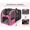 image:imagePecute Expandable Cat Backpack Carrier Backpack for Cats amp Small Dogs Up to 11lbs with 4Side Breathable Mesh MultiEntry amp Lockable Zippers for Travel Hiking Camping  Hands Free GreenPink
