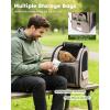 image:imagePecute Expandable Cat Backpack Carrier Backpack for Cats amp Small Dogs Up to 11lbs with 4Side Breathable Mesh MultiEntry amp Lockable Zippers for Travel Hiking Camping  Hands Free GreenKhaki Expandable  Mesh Window