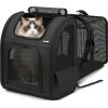 image:imagePecute Expandable Cat Backpack Carrier Backpack for Cats amp Small Dogs Up to 11lbs with 4Side Breathable Mesh MultiEntry amp Lockable Zippers for Travel Hiking Camping  Hands Free GreenBlack