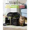image:imagePecute Top Side Expandable Pet Carrier Airline Approved Dog Cat Carrier Breathable SoftSided with Locking Zippers Pet Travel Bag for Small Dog Cat Leakproof Pee Pad Olive Green