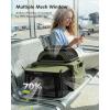 image:imagePecute Top Side Expandable Pet Carrier Airline Approved Dog Cat Carrier Breathable SoftSided with Locking Zippers Pet Travel Bag for Small Dog Cat Leakproof Pee Pad Olive Green