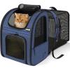image:imagePecute Expandable Cat Backpack Carrier Backpack for Cats amp Small Dogs Up to 11lbs with 4Side Breathable Mesh MultiEntry amp Lockable Zippers for Travel Hiking Camping  Hands Free GreenBlue