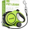 image:imagePecute16ft Retractable Dog Leash with Chew Proof Extender 18 Lightweight Dog Retractable Leash with Poop Bag Holder AntiSlip Grip Leashes for Puppy and Medium Dogs 11lbs66lbs GreenGreen with Chew Proof Cable
