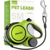 image:imagePecute16ft Retractable Dog Leash with Chew Proof Extender 18 Lightweight Dog Retractable Leash with Poop Bag Holder AntiSlip Grip Leashes for Puppy and Medium Dogs 11lbs66lbs GreenGreen with Chew Proof Cable
