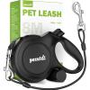 image:imagePecute16ft Retractable Dog Leash with Chew Proof Extender 18 Lightweight Dog Retractable Leash with Poop Bag Holder AntiSlip Grip Leashes for Puppy and Medium Dogs 11lbs66lbs GreenBlack with Chew Proof Cable
