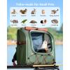 image:imagePecute Small Pet Carrier Breathable Small Animal Carrier with Transparent Bubble amp Steel Frame Safety Lock for Hamster Rabbit Bearded Dragon Guinea Pig Parrot Ideal for Hiking Vet Visits GrayGreen
