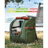 image:imagePecute Small Pet Carrier Breathable Small Animal Carrier with Transparent Bubble amp Steel Frame Safety Lock for Hamster Rabbit Bearded Dragon Guinea Pig Parrot Ideal for Hiking Vet Visits GrayGreen