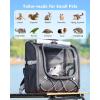 image:imagePecute Small Pet Carrier Breathable Small Animal Carrier with Transparent Bubble amp Steel Frame Safety Lock for Hamster Rabbit Bearded Dragon Guinea Pig Parrot Ideal for Hiking Vet Visits GrayGray