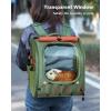 image:imagePecute Small Pet Carrier Breathable Small Animal Carrier with Transparent Bubble amp Steel Frame Safety Lock for Hamster Rabbit Bearded Dragon Guinea Pig Parrot Ideal for Hiking Vet Visits GrayGreen