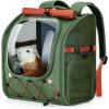 image:imagePecute Small Pet Carrier Breathable Small Animal Carrier with Transparent Bubble amp Steel Frame Safety Lock for Hamster Rabbit Bearded Dragon Guinea Pig Parrot Ideal for Hiking Vet Visits GrayGreen