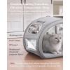 image:imagePecute Cat Cooling House with Cooling Mat for Small Dogs Indoor Cat Bed with Insulation and 6 Builtin ice Packs Foldable Transparent Window Outdoor Cat House for Small Pets Under 132lbs M Gray