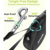 image:imagePecute Retractable Dog Leash with Flashlight 26ft Heavy Duty Retractable Pet Leash with Light OneButton Control AntiTwist Protection Reflective Leashes for Medium Large Pets Dogs Up to 110 lbsBlack with LED light
