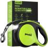 image:imagePecute Retractable Dog Leash with Flashlight 26ft Heavy Duty Retractable Pet Leash with Light OneButton Control AntiTwist Protection Reflective Leashes for Medium Large Pets Dogs Up to 110 lbsGreen with LED light