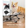 image:imagePecute Foldable Elevated Dog Bed with Sturdy Wire FramePortable Folding Pet Cot for Small DogBreathable Outdoor Dog Bed with NoSlip Feet amp Cooling MatChewProofTravelPatios OutdoorIndoorXLLwith Cooling Blanket