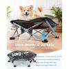 image:imagePecute Foldable Elevated Dog Bed with Sturdy Wire FramePortable Folding Pet Cot for Small DogBreathable Outdoor Dog Bed with NoSlip Feet amp Cooling MatChewProofTravelPatios OutdoorIndoorXLLwith Cooling Blanket