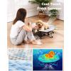 image:imagePecute Foldable Elevated Dog Bed with Sturdy Wire FramePortable Folding Pet Cot for Small DogBreathable Outdoor Dog Bed with NoSlip Feet amp Cooling MatChewProofTravelPatios OutdoorIndoorXLMwith Cooling Blanket