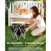 image:imagePecute Foldable Elevated Dog Bed with Sturdy Wire FramePortable Folding Pet Cot for Small DogBreathable Outdoor Dog Bed with NoSlip Feet amp Cooling MatChewProofTravelPatios OutdoorIndoorXLLwith Cooling Blanket