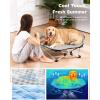 image:imagePecute Foldable Elevated Dog Bed with Sturdy Wire FramePortable Folding Pet Cot for Small DogBreathable Outdoor Dog Bed with NoSlip Feet amp Cooling MatChewProofTravelPatios OutdoorIndoorXLXLwith Cooling Blanket