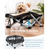 image:imagePecute Foldable Elevated Dog Bed with Sturdy Wire FramePortable Folding Pet Cot for Small DogBreathable Outdoor Dog Bed with NoSlip Feet amp Cooling MatChewProofTravelPatios OutdoorIndoorXLMwith Cooling Blanket