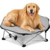 image:imagePecute Foldable Elevated Dog Bed with Sturdy Wire FramePortable Folding Pet Cot for Small DogBreathable Outdoor Dog Bed with NoSlip Feet amp Cooling MatChewProofTravelPatios OutdoorIndoorXLXLwith Cooling Blanket
