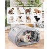 image:imagePecute Cat Cooling House with Cooling Mat for Small Dogs Indoor Cat bed with insulation and 6 builtin ice packs Foldable Transparent Window Outdoor Cat House for Small Pets Under 132lbs Cream MGrey