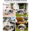image:imagePecute Cat Cooling House with Cooling Mat for Small Dogs Indoor Cat bed with insulation and 6 builtin ice packs Foldable Transparent Window Outdoor Cat House for Small Pets Under 132lbs Cream MCream