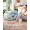 image:imagePecute Cat Cooling House with Cooling Mat for Small Dogs Indoor cat Bed with Insulation and 6 Builtin ice Packs Foldable Transparent Window Outdoor Cat House for Pets Under 176lbs Cream L
