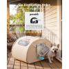 image:imagePecute Cat Cooling House with Cooling Mat for Small Dogs Indoor cat Bed with Insulation and 6 Builtin ice Packs Foldable Transparent Window Outdoor Cat House for Pets Under 176lbs Cream L