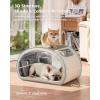 image:imagePecute Cat Cooling House with Cooling Mat for Small Dogs Indoor cat Bed with Insulation and 6 Builtin ice Packs Foldable Transparent Window Outdoor Cat House for Pets Under 176lbs Cream L