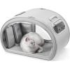 image:imagePecute Cat Cooling House with Cooling Mat for Small Dogs Indoor Cat bed with insulation and 6 builtin ice packs Foldable Transparent Window Outdoor Cat House for Small Pets Under 132lbs Cream MGrey