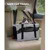 image:imagePecute Pet Carrier for Cat up to 15lbs Stable 5mm Steel Frame SoftSided Dog Carrier Anxiety Relief Hidden Privacy Partition Safe Pet Carrier for Car Travel Washable Foldable Dark Green XLGray Regular