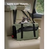 image:imagePecute Pet Carrier for Cat up to 15lbs Stable 5mm Steel Frame SoftSided Dog Carrier Anxiety Relief Hidden Privacy Partition Safe Pet Carrier for Car Travel Washable Foldable Dark Green XLGreen Regular