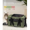 image:imagePecute Pet Carrier for Cat up to 15lbs Stable 5mm Steel Frame SoftSided Dog Carrier Anxiety Relief Hidden Privacy Partition Safe Pet Carrier for Car Travel Washable Foldable Dark Green XLGreen XL