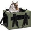 image:imagePecute Pet Carrier for Cat up to 15lbs Stable 5mm Steel Frame SoftSided Dog Carrier Anxiety Relief Hidden Privacy Partition Safe Pet Carrier for Car Travel Washable Foldable Dark Green XLGreen XL