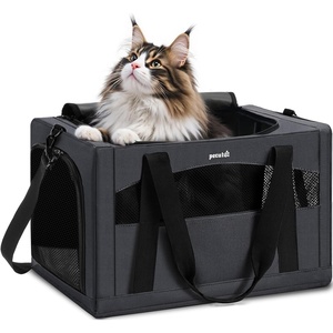 image:imagePecute Pet Carrier for Cat up to 15lbs Stable 5mm Steel Frame SoftSided Dog Carrier Anxiety Relief Hidden Privacy Partition Safe Pet Carrier for Car Travel Washable Foldable Dark Green XLDark Gray XL