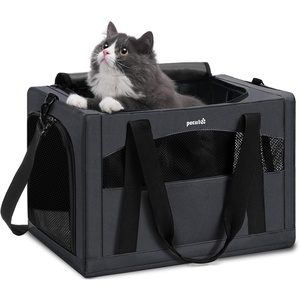 image:imagePecute Pet Carrier for Cat up to 15lbs Stable 5mm Steel Frame SoftSided Dog Carrier Anxiety Relief Hidden Privacy Partition Safe Pet Carrier for Car Travel Washable Foldable Dark Green XLDark Gray Regular