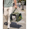 image:imagePecute Cat Carrier for Dog Pet Carrier with Bubble Window Stable Large Space Pet CarrierBreathable SoftSided Dog Carrier with Locking Zippers Sunshade Pet Travel Bag for Small Dog Cat TravelGray MDark Green