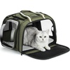 image:imagePecute Cat Carrier for Dog Pet Carrier with Bubble Window Stable Large Space Pet CarrierBreathable SoftSided Dog Carrier with Locking Zippers Sunshade Pet Travel Bag for Small Dog Cat TravelGray MDark Green