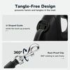 image:imagePecute 32ft Retractable Dog Leash with Reflective Strips 360 TangleFree OneButton Control amp Sturdiness Nylon Material Long Leash Retractable with Poop Bag Holder for Small Medium DogBlack