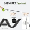 image:imagePecute 32ft Retractable Dog Leash with Reflective Strips 360 TangleFree OneButton Control amp Sturdiness Nylon Material Long Leash Retractable with Poop Bag Holder for Small Medium DogGreen