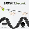 image:imagePecute 32ft Retractable Dog Leash with Reflective Strips 360 TangleFree OneButton Control amp Sturdiness Nylon Material Long Leash Retractable with Poop Bag Holder for Small Medium DogGreen