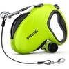 image:imagePecute 32ft Retractable Dog Leash with Reflective Strips 360 TangleFree OneButton Control amp Sturdiness Nylon Material Long Leash Retractable with Poop Bag Holder for Small Medium DogGreen