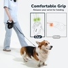 image:imagePecute 32ft Retractable Dog Leash with Reflective Strips 360 TangleFree OneButton Control amp Sturdiness Nylon Material Long Leash Retractable with Poop Bag Holder for Small Medium DogBlack