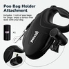 image:imagePecute 32ft Retractable Dog Leash with Reflective Strips 360 TangleFree OneButton Control amp Sturdiness Nylon Material Long Leash Retractable with Poop Bag Holder for Small Medium DogBlack