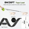 image:imagePecute 32ft Retractable Dog Leash with Reflective Strips 360 TangleFree OneButton Control amp Sturdiness Nylon Material Long Leash Retractable with Poop Bag Holder for Small Medium DogGreen