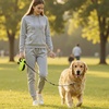image:imagePecute 32ft Retractable Dog Leash with Reflective Strips 360 TangleFree OneButton Control amp Sturdiness Nylon Material Long Leash Retractable with Poop Bag Holder for Small Medium DogGreen
